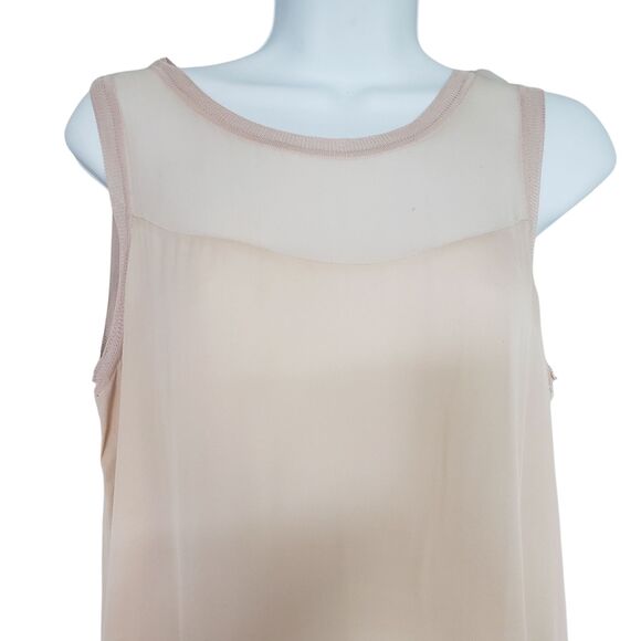 Vince Sheer Silk Sleeveless Blouse Tank Top Womens Pink Medium Classic - Picture 9 of 12